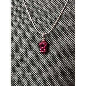 Red Grape Cluster Pendant Necklace Stainless Steel Snake Chain Cottagecore